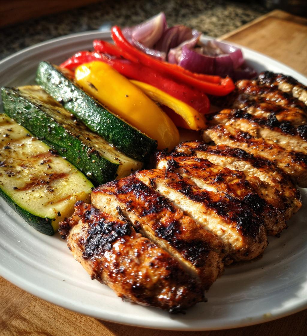 25 Minuten Gegrillte Hähnchenbrust mit Gemüse – saftig & perfekt!