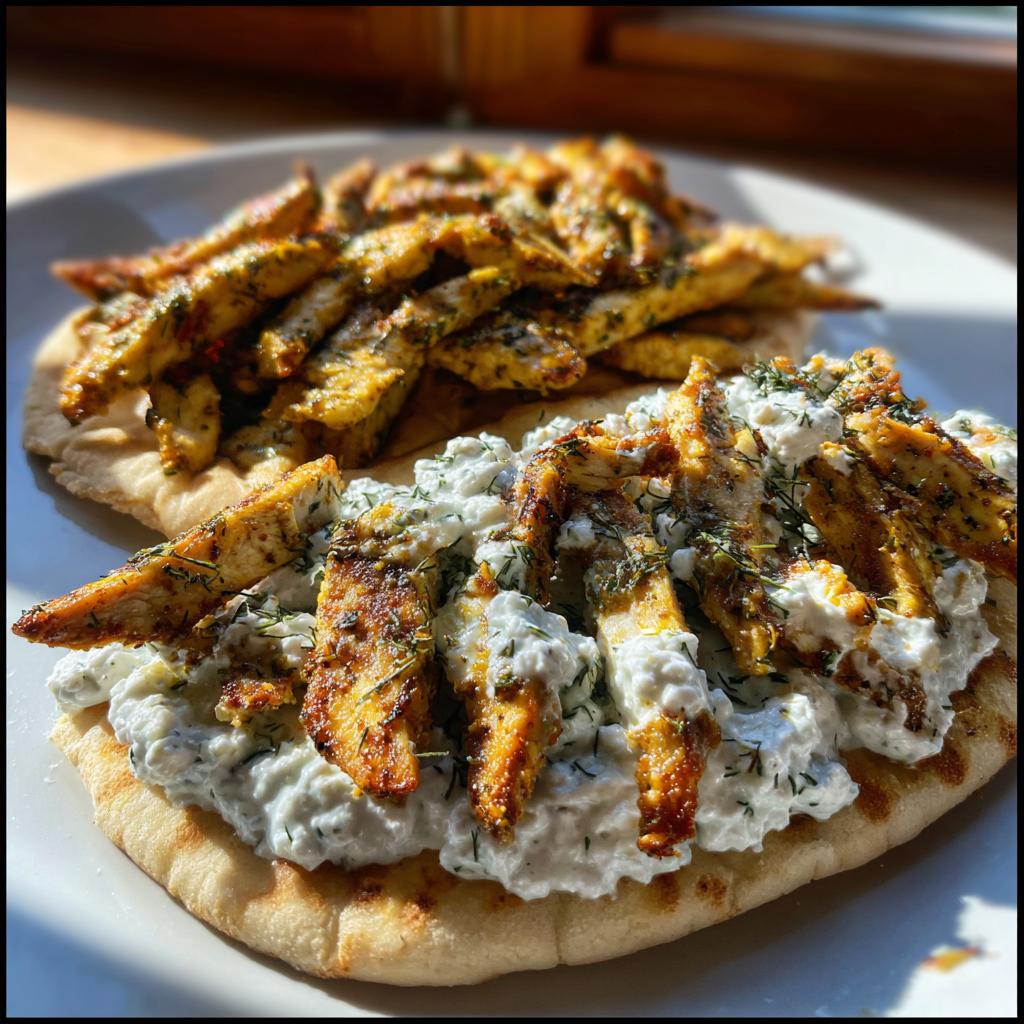 “33g Protein! Perfektes Hähnchen-Gyros mit Feta-Tzatziki”