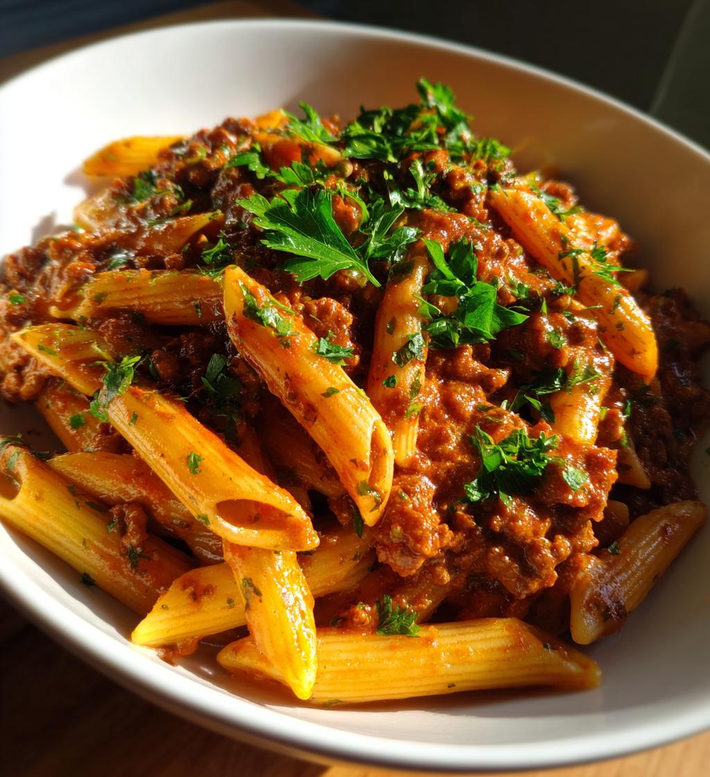Cremige Hackfleisch-Pasta in nur 25 Minuten: Mega einfach!