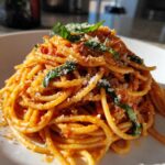 Cremige Spaghetti mit Tomaten-Par