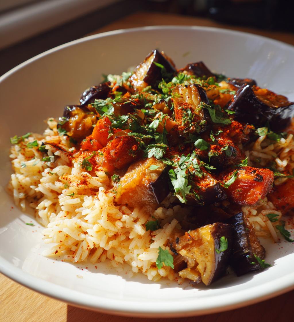 auberginen rezepte mit reis